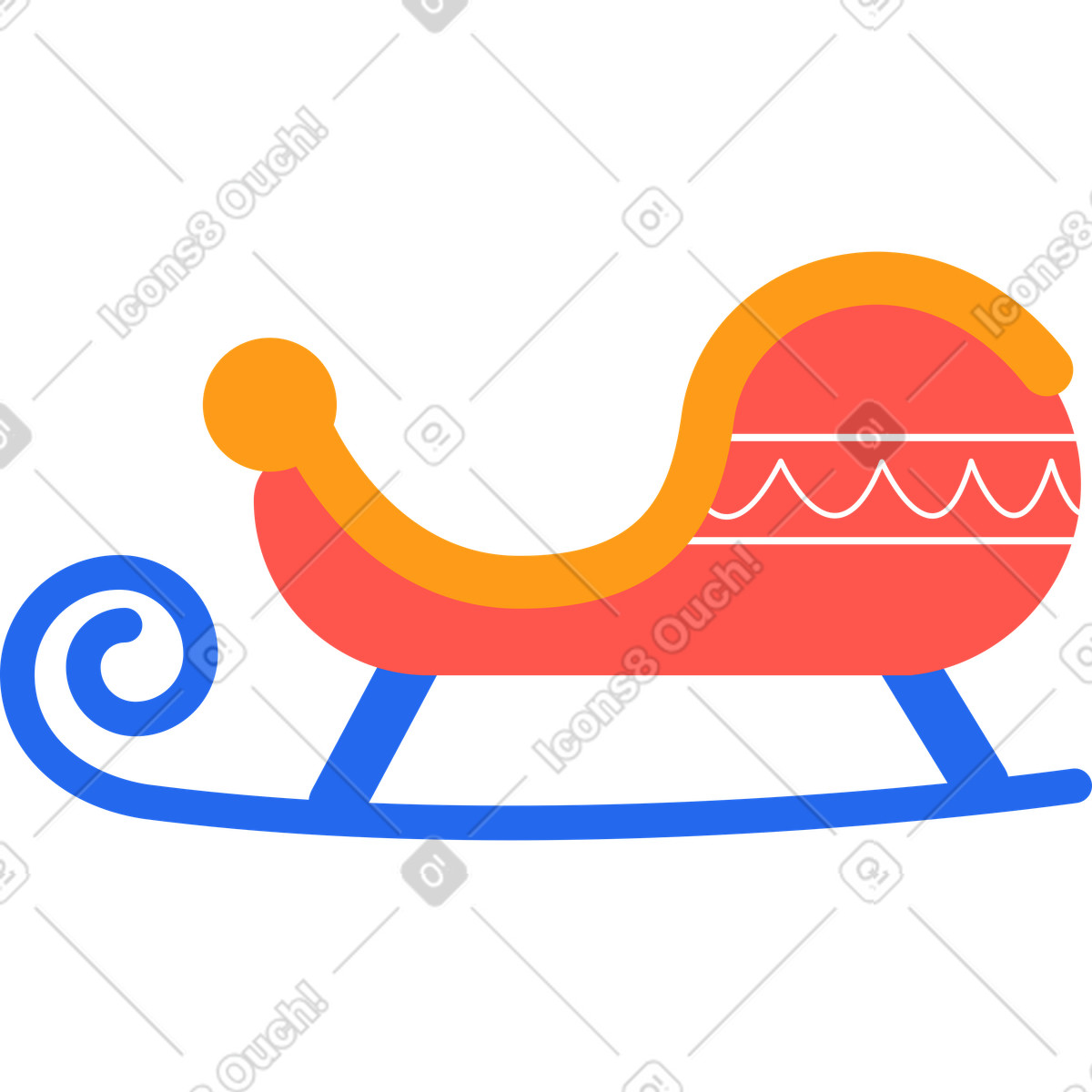 Ilustração de Trenó em no estilo Kingdom para baixar em PNG, SVG