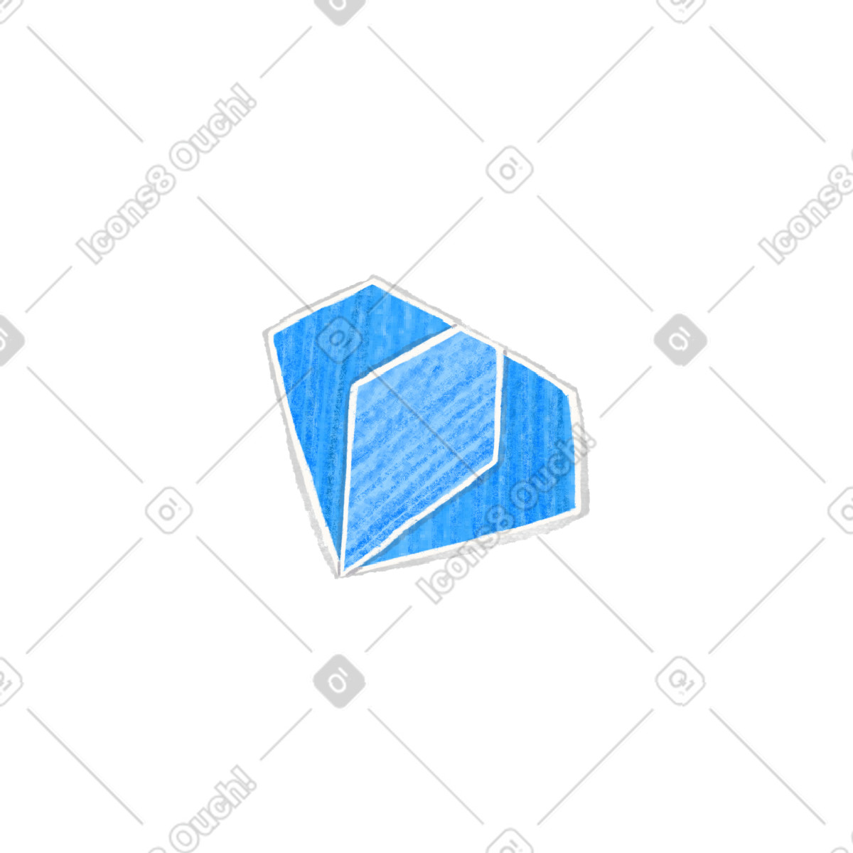 Blue diamond illustrazione in stile Crafty scarica in PNG, SVG