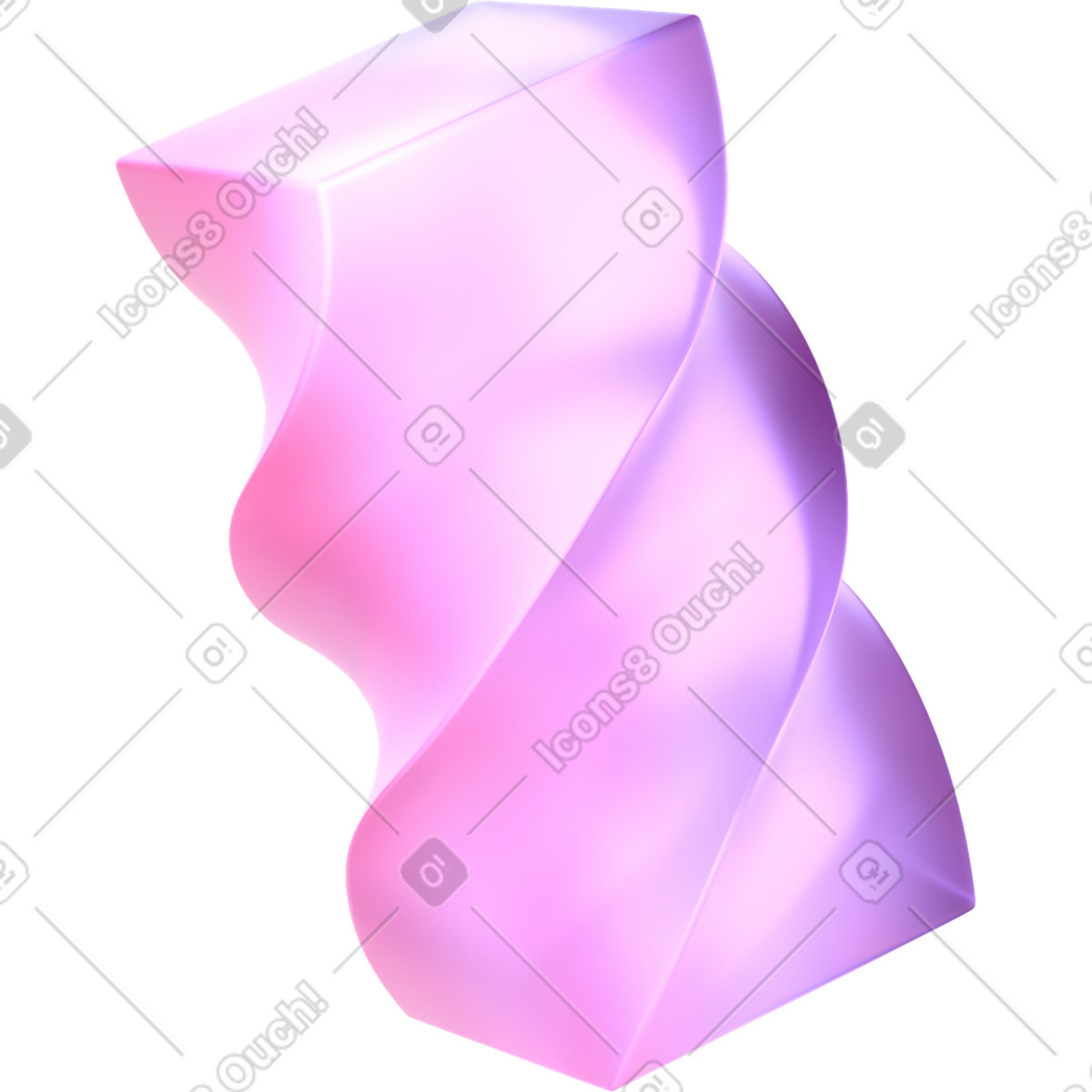 Illustration animée Cuboïde tordu dans le style 3D Glassy à télécharger aux formats GIF, Lottie (JSON), AE