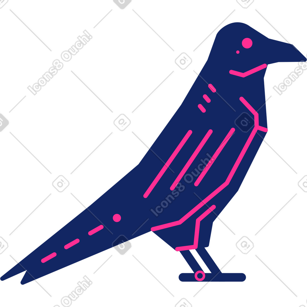 스타일의 Crow cyborg 일러스트레이션 PNG, SVG 다운로드