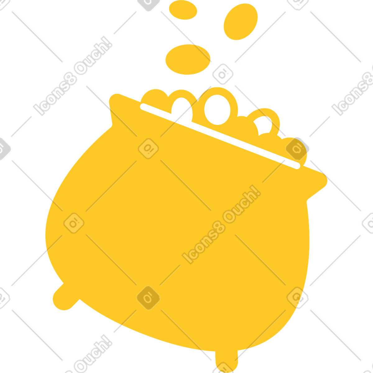 Pot of gold yellow illustration featuring vibrant clipart in stunning graphics collection
