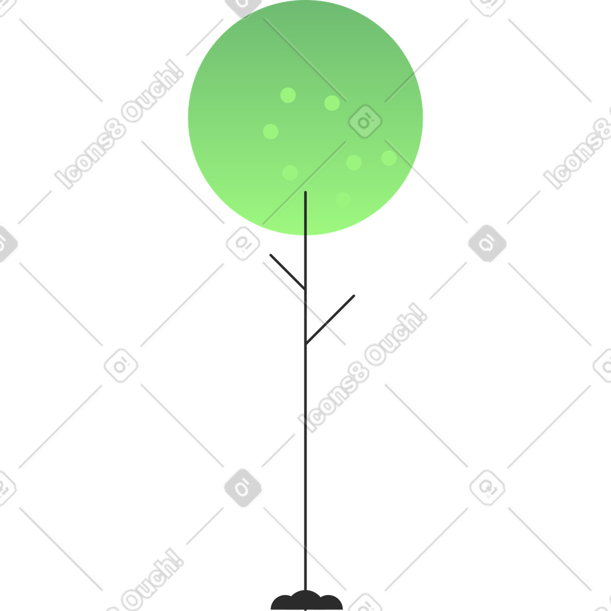 Tree animated illustration in Marginalia style download in GIF, Lottie (JSON), AE