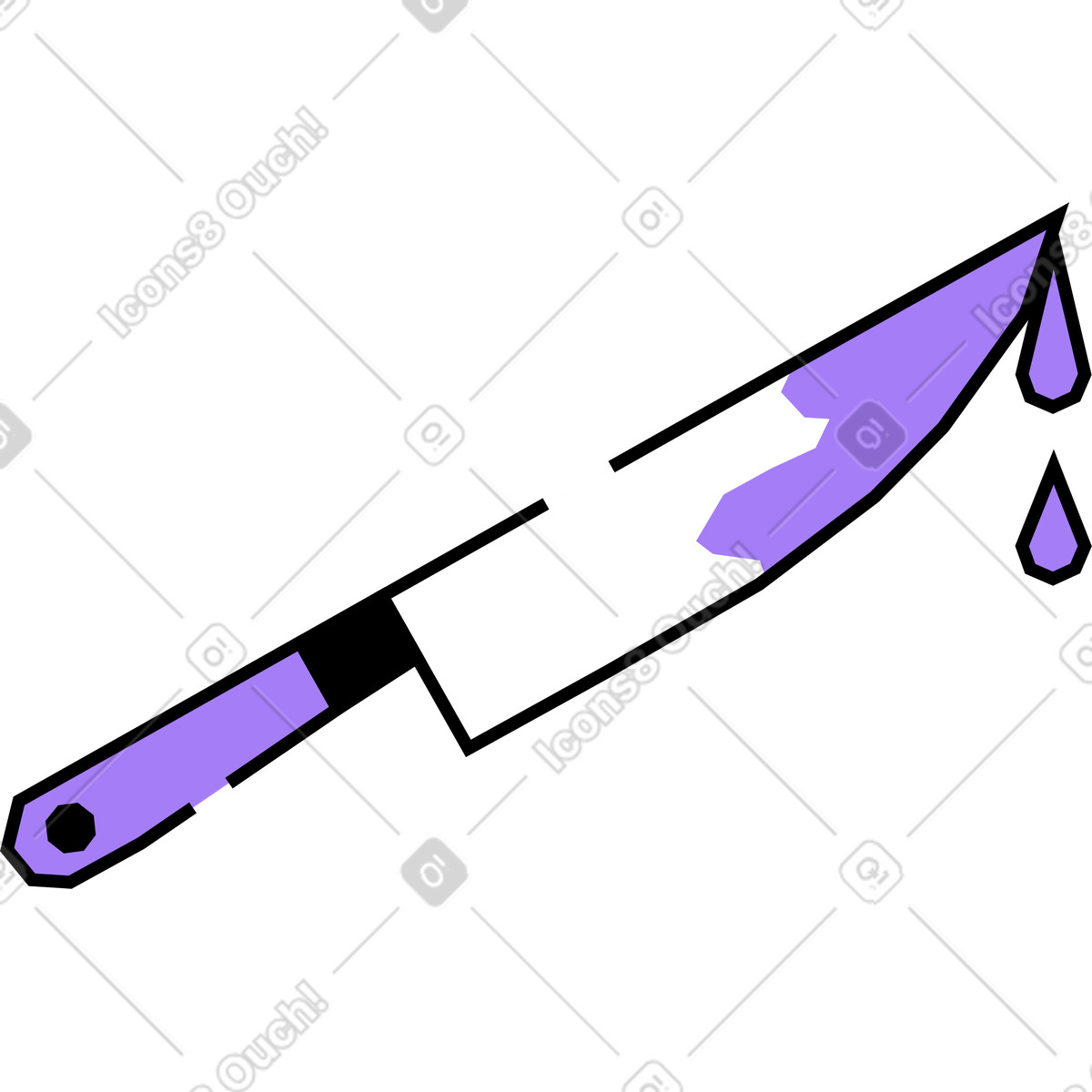 Illustration Couteau avec du sang dans le style Amethyst à télécharger aux formats PNG, SVG