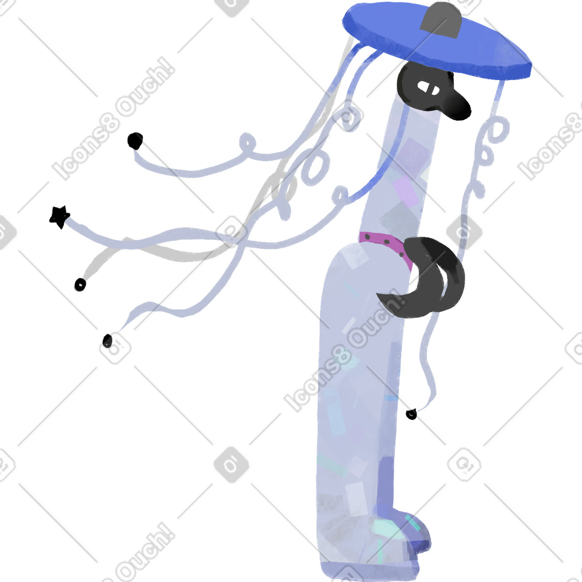Ilustración Samurai en estilo Atomic a descargar en PNG y SVG