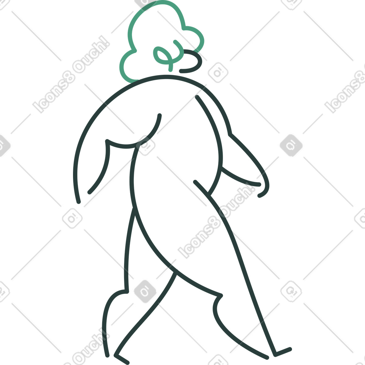Ilustración Hombre yendo en estilo Macaroni a descargar en PNG y SVG