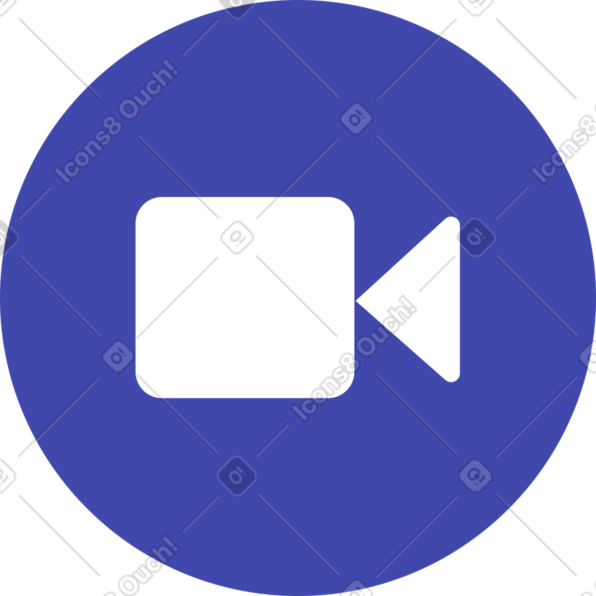 Ilustración Burbuja azul con icono de video en estilo Wavy a descargar en PNG y SVG