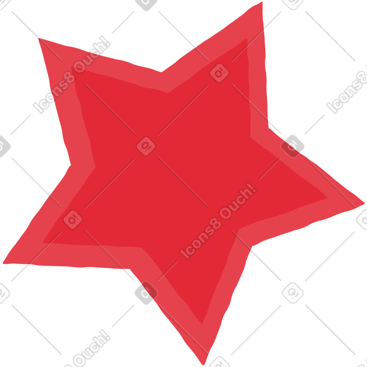 Decorative jagged-edged star for achievement illustration in Stripy style download in PNG, SVG