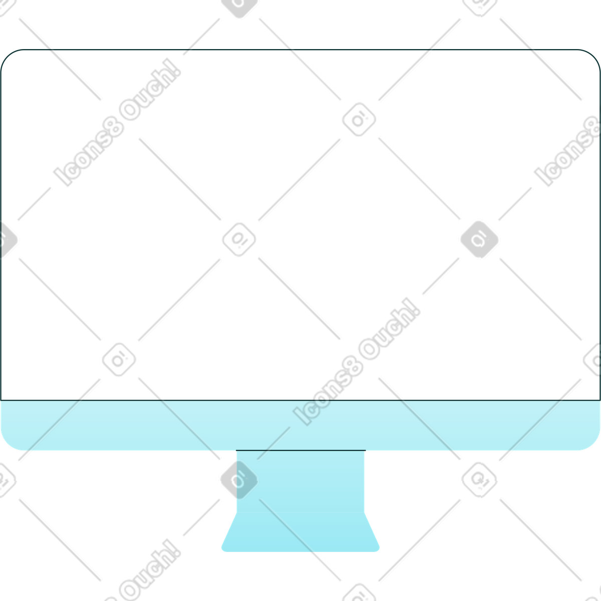 Blauer monitor-Illustration im Florid-Stil als Download in PNG, SVG