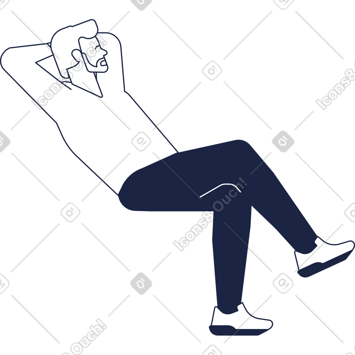 Ilustração de Man sitting em no estilo Urban Line para baixar em PNG, SVG