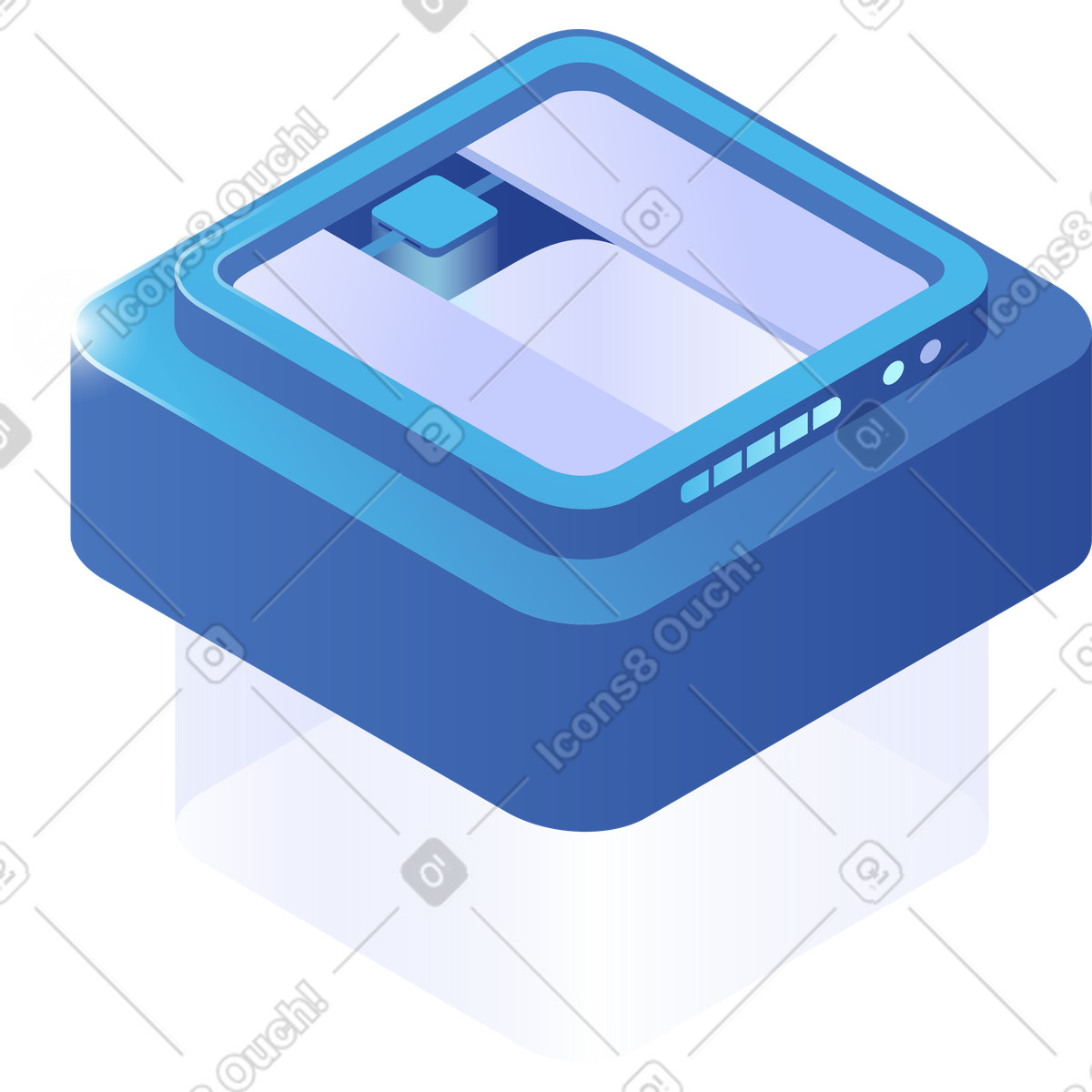 Illustration Robotics equipment representing smart factory industrial printer control unit dans le style Quantum à télécharger aux formats PNG, SVG