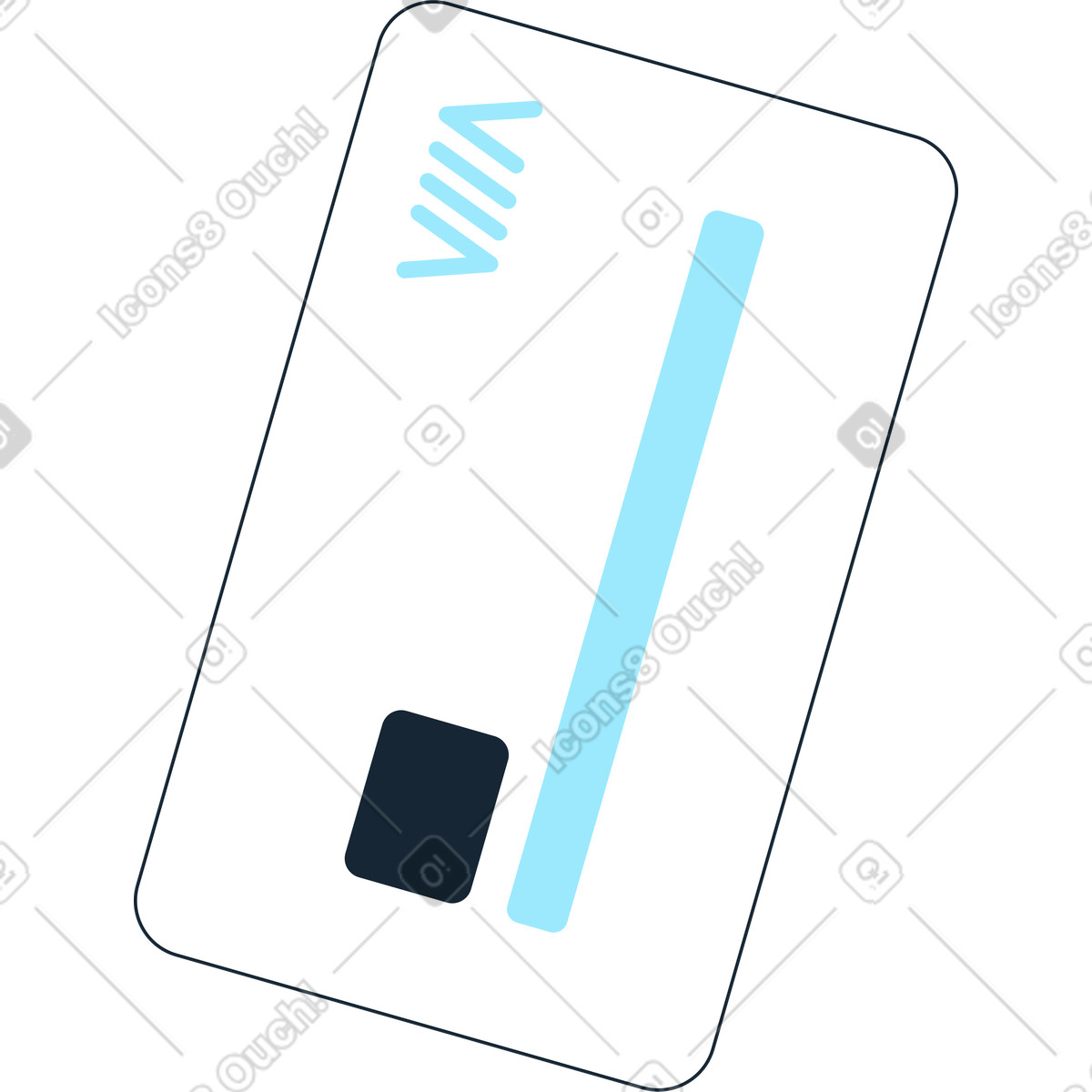 Indigo スタイルの 白いクレジットカード のイラストをPNG、SVG形式でダウンロード