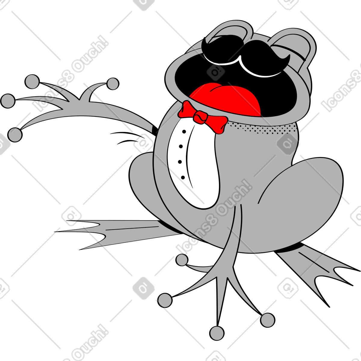Ilustração de Rã em no estilo Looney para baixar em PNG, SVG