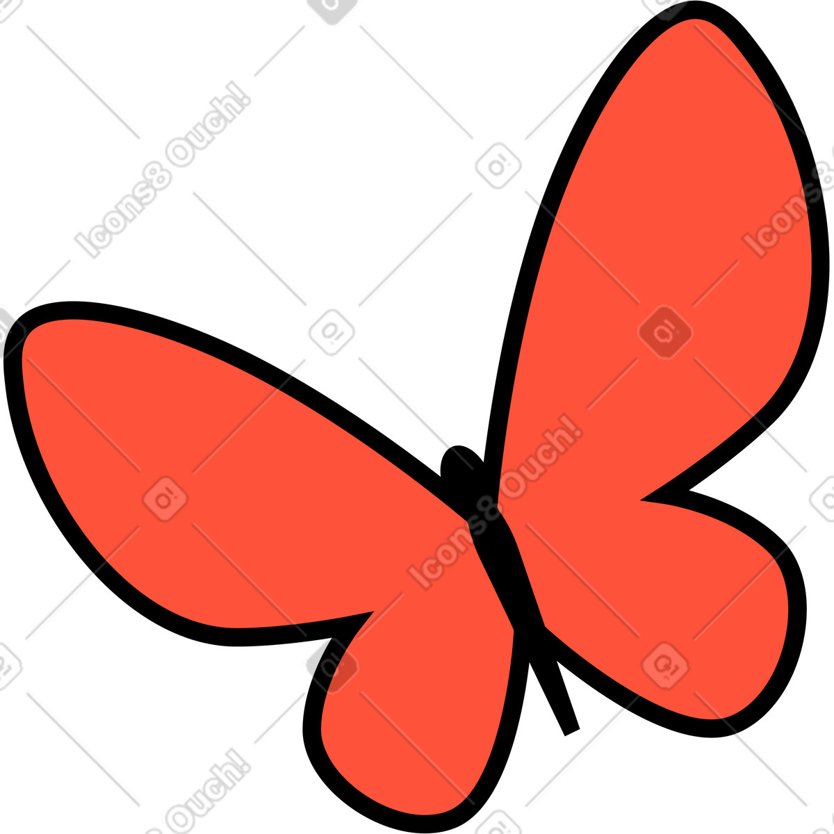 La farfalla illustrazione in stile Kindy scarica in PNG, SVG