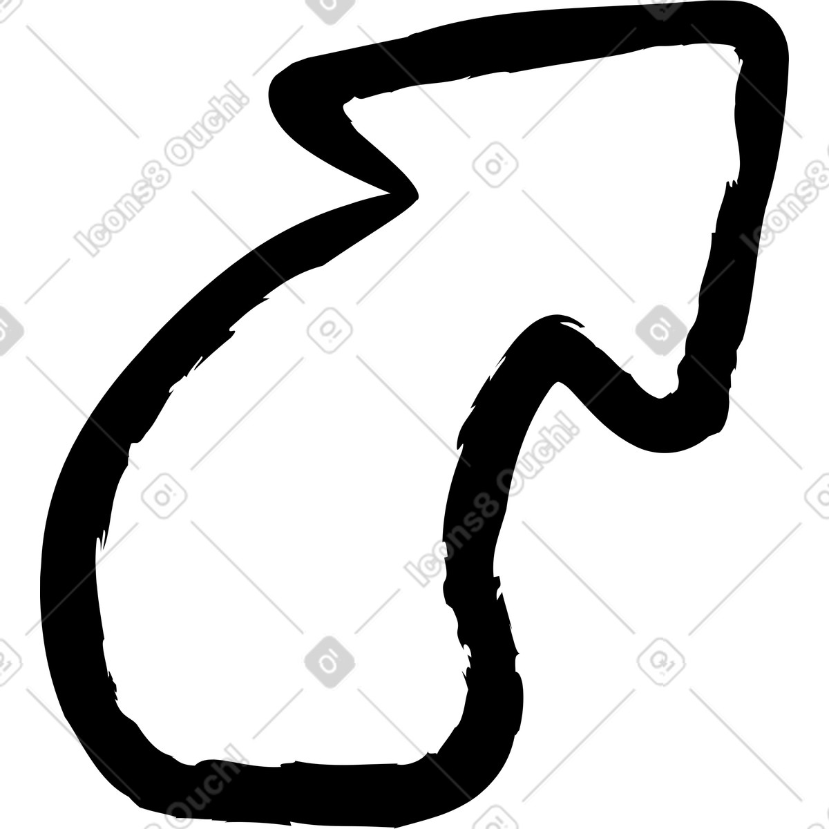 Ilustración Flecha hacia arriba gruesa en estilo Twirl a descargar en PNG y SVG