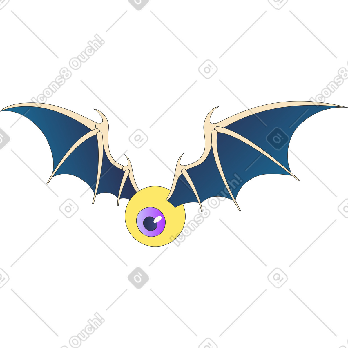 Augapfelschläger-Illustration im Kit-Stil als Download in PNG, SVG