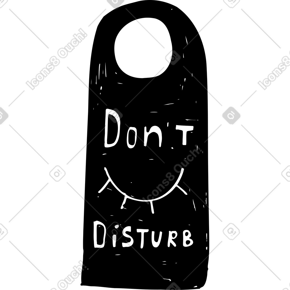 Dont disturb door sign with an eye illustration in Marks style download in PNG, SVG