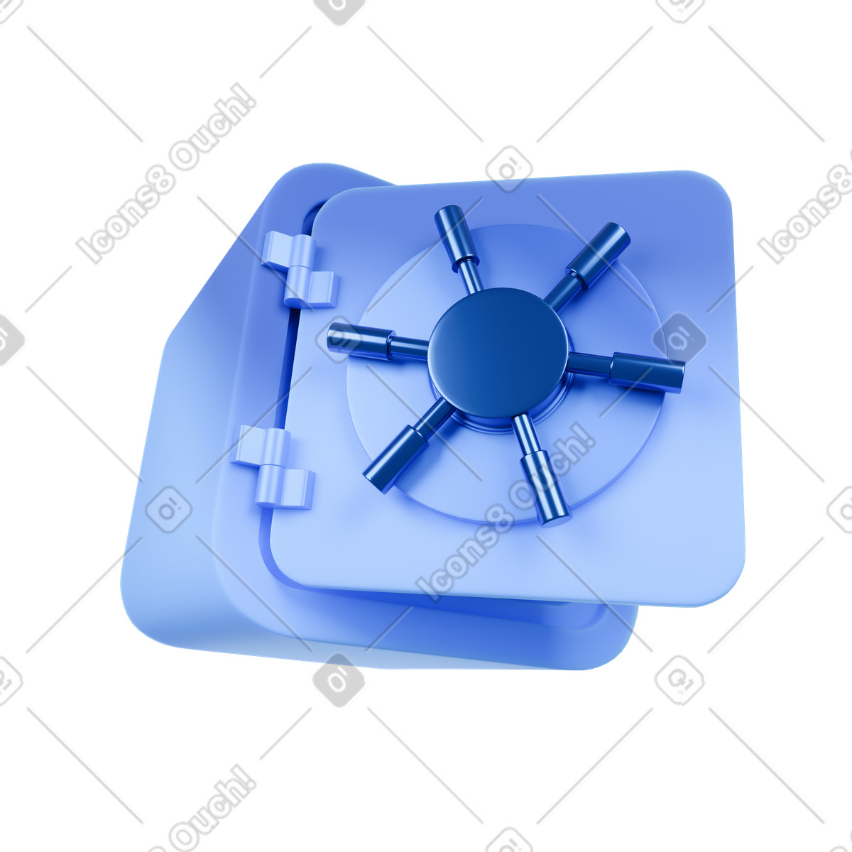 Safe box icon illustration in 3D Blueprint style download in PNG, SVG