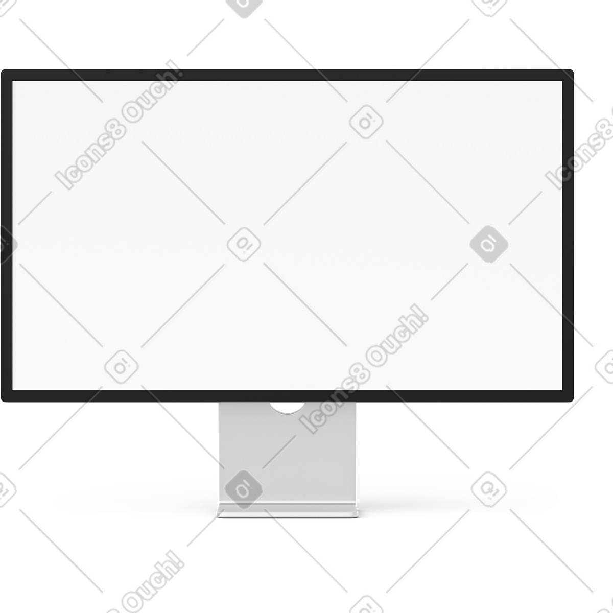 Front view computer monitor-Illustration im 3D Business-Stil als Download in PNG, SVG
