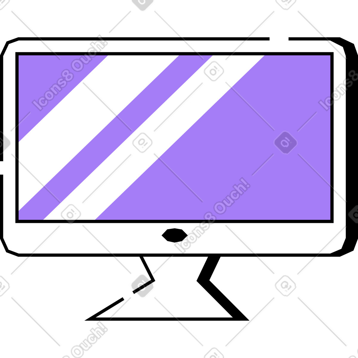 Ilustración Monitor de computadora en estilo Amethyst a descargar en PNG y SVG