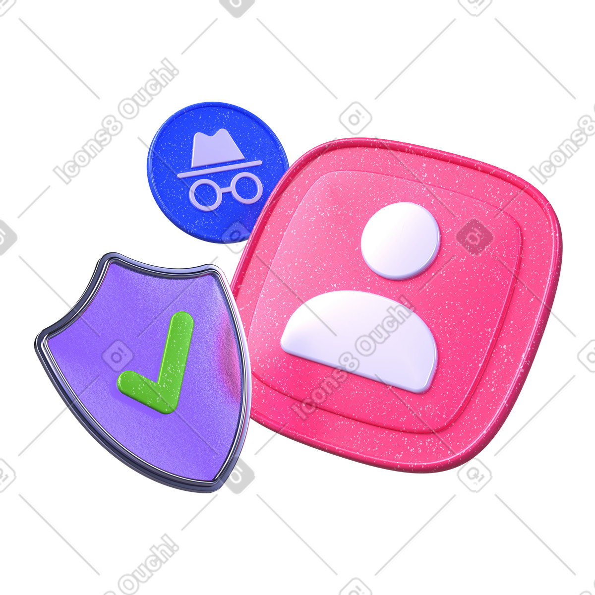 Anonymer oder inkognito-modus-Illustration im 3D Boost-Stil als Download in PNG, SVG