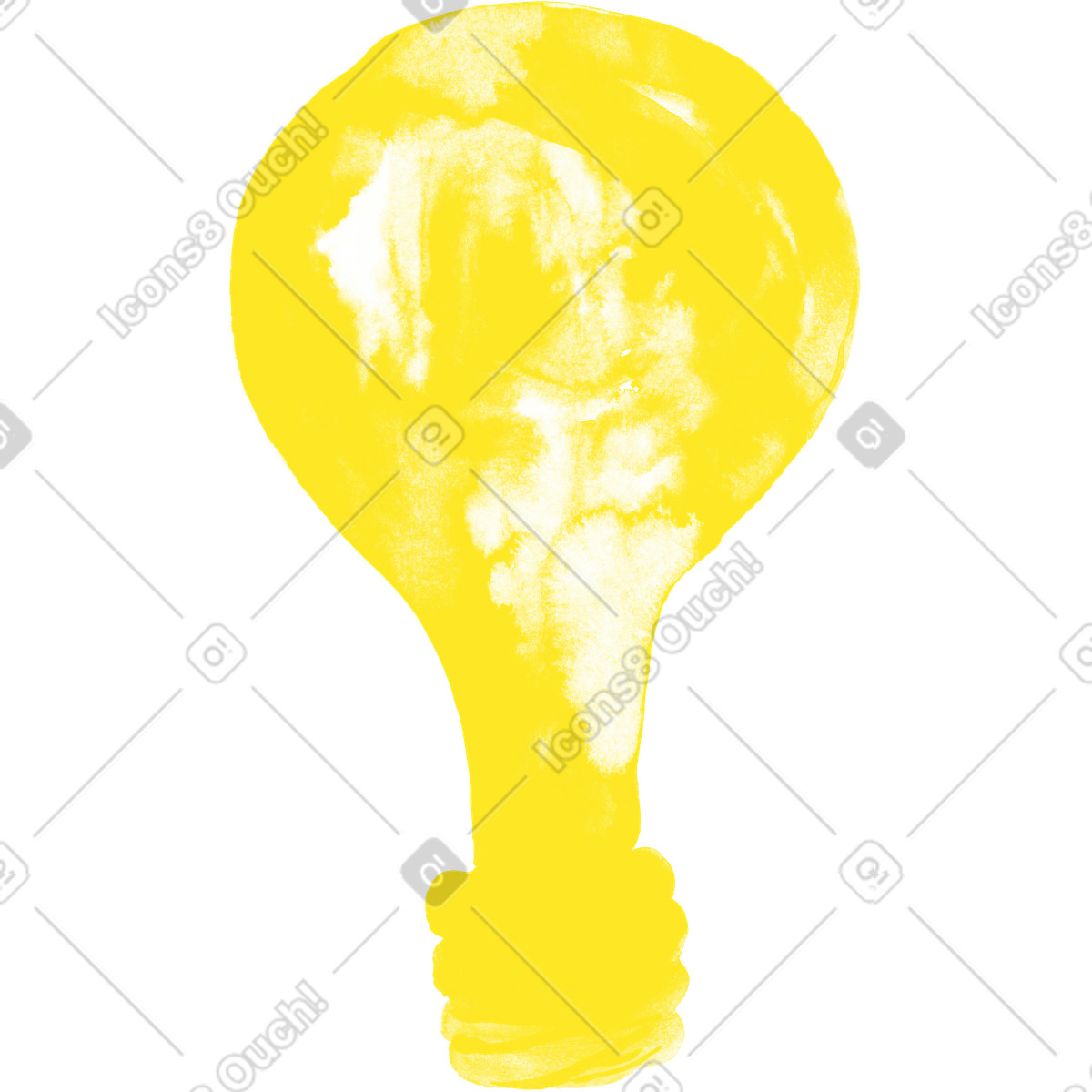 Illustration Ampoule jaune dans le style Inky à télécharger aux formats PNG, SVG