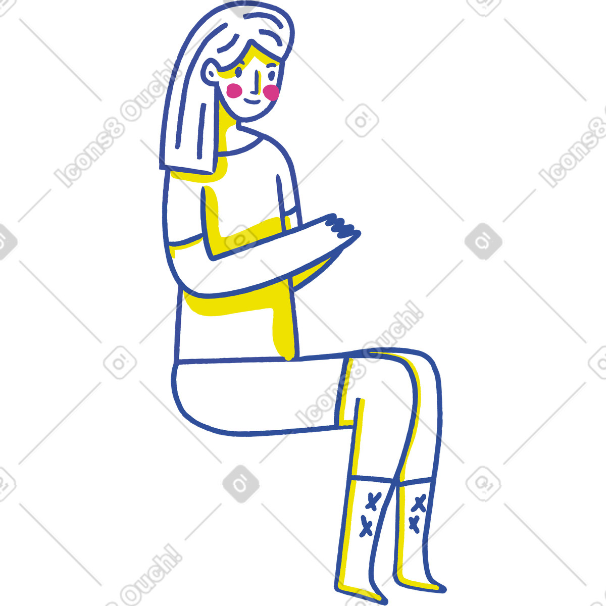 Frau-Illustration im Lime-Stil als Download in PNG, SVG