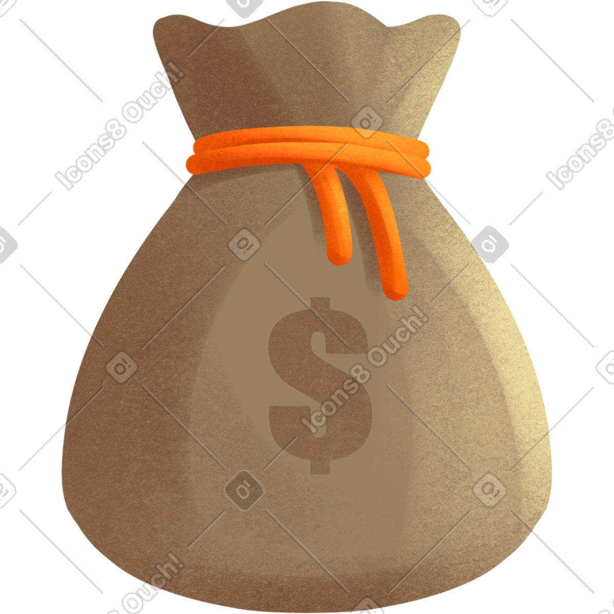 Shine 스타일의 A money bag with coins 일러스트레이션 PNG, SVG 다운로드