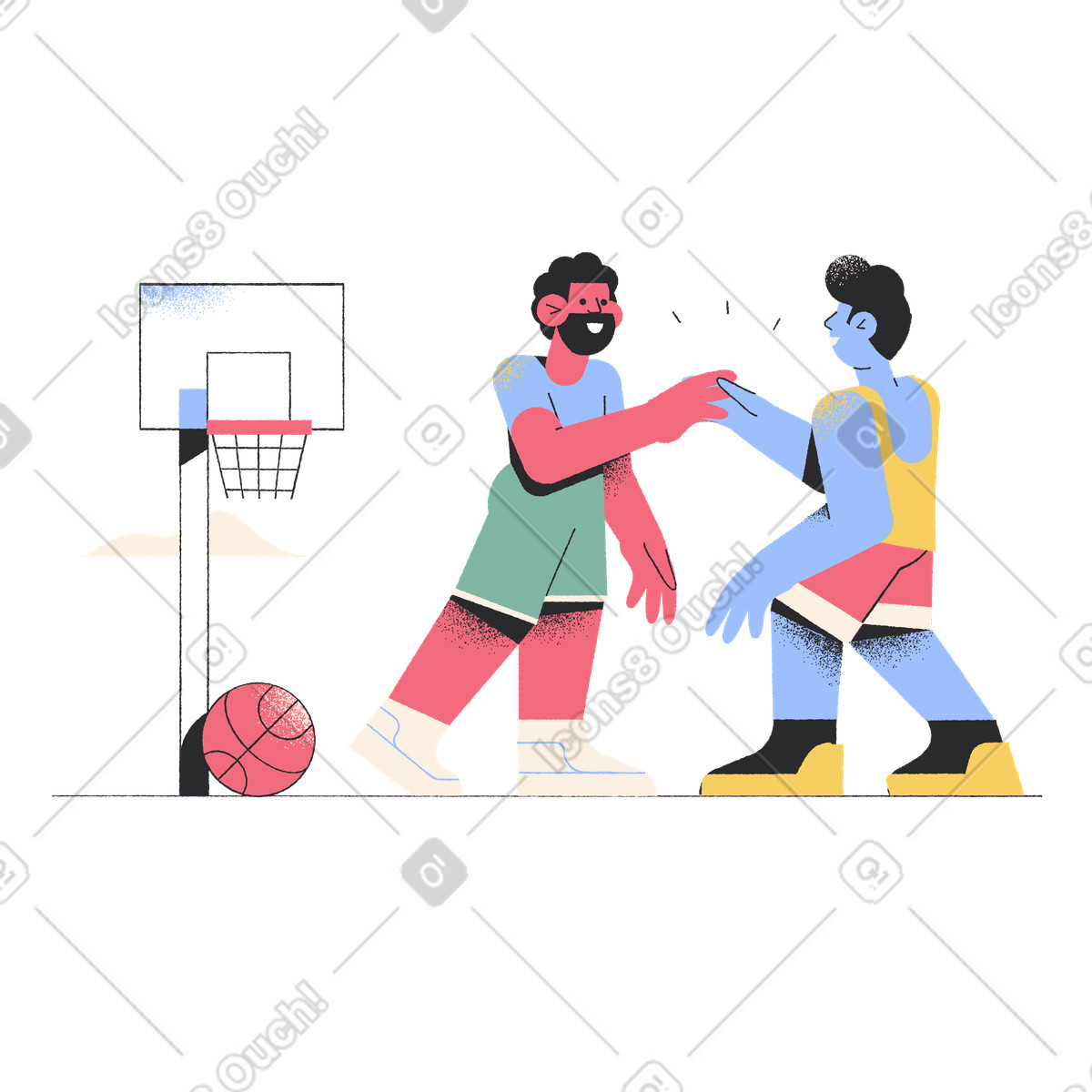 Illustration Match de basket dans le style Pablo à télécharger aux formats PNG, SVG
