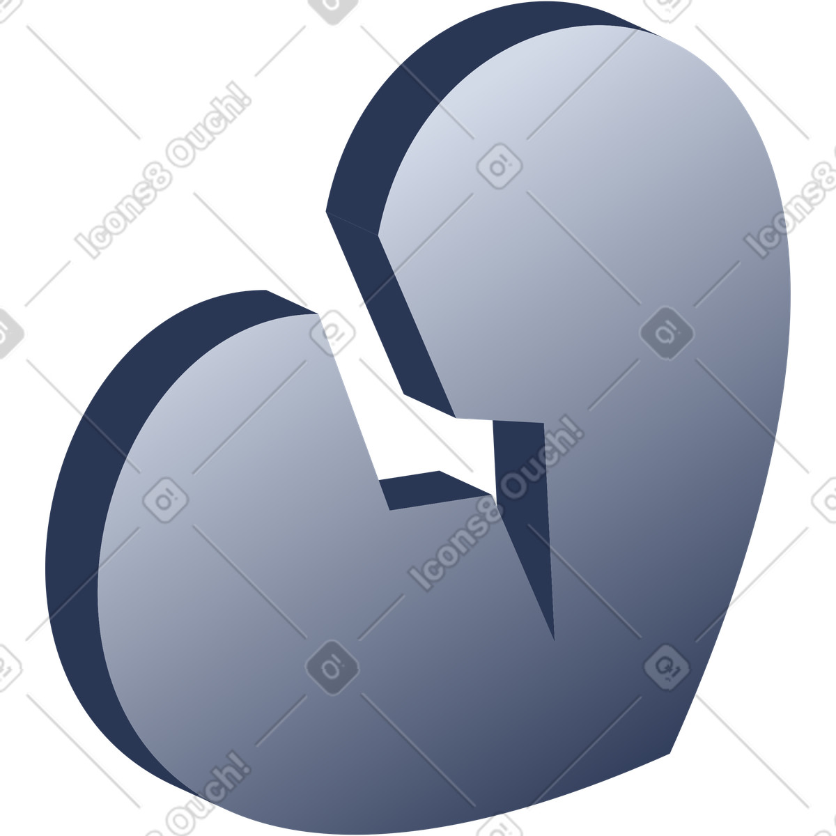 Gebrochenes herz-Illustration im Lucent-Stil als Download in PNG, SVG