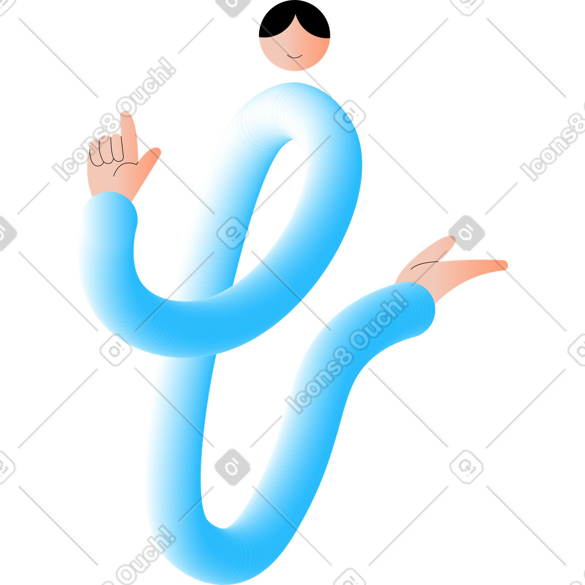Ilustração de Jovem sorrindo em no estilo Knotty para baixar em PNG, SVG