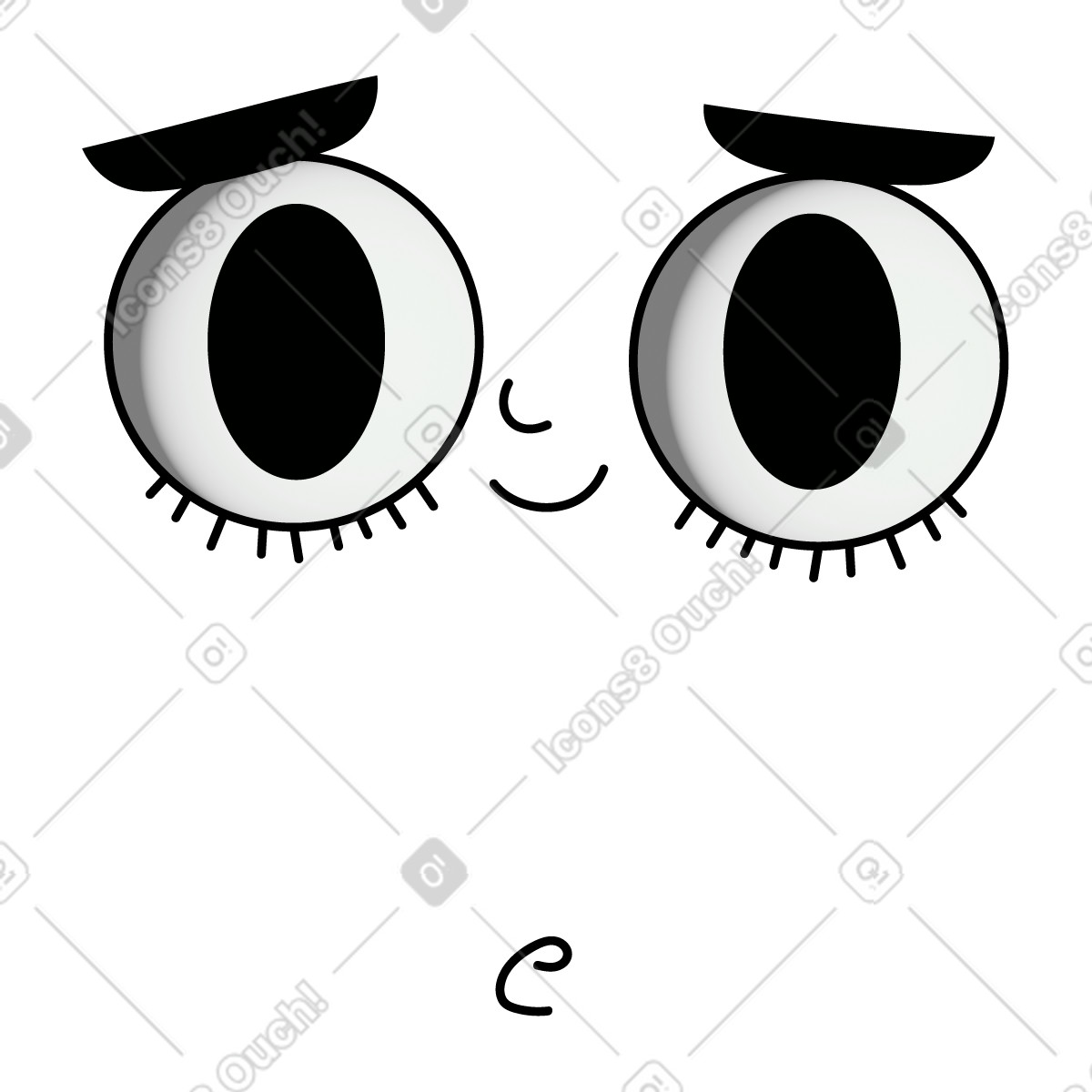 Ilustración Linda expresión facial en estilo Cartoony a descargar en PNG y SVG