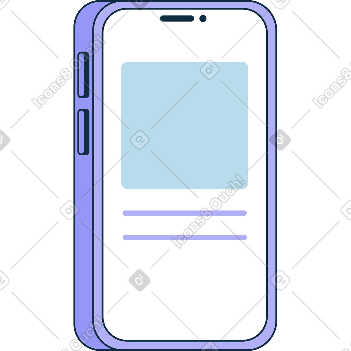 Included cell phone animated illustration in GIF, Lottie (JSON), AE