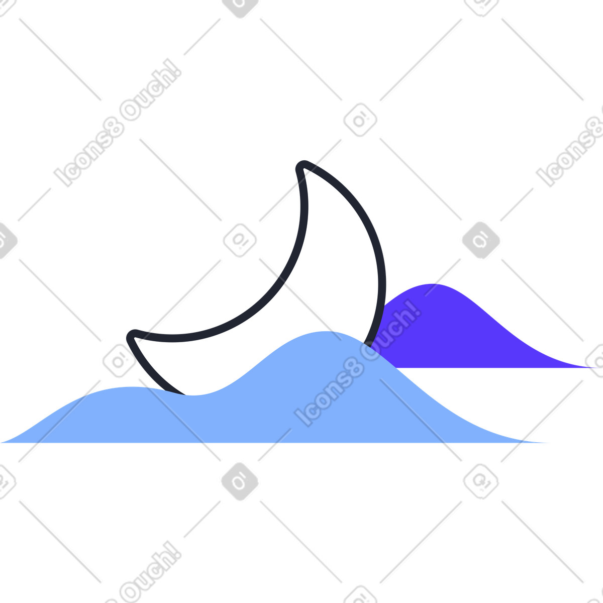 Ilustración Nube de luna en estilo Pablita a descargar en PNG y SVG