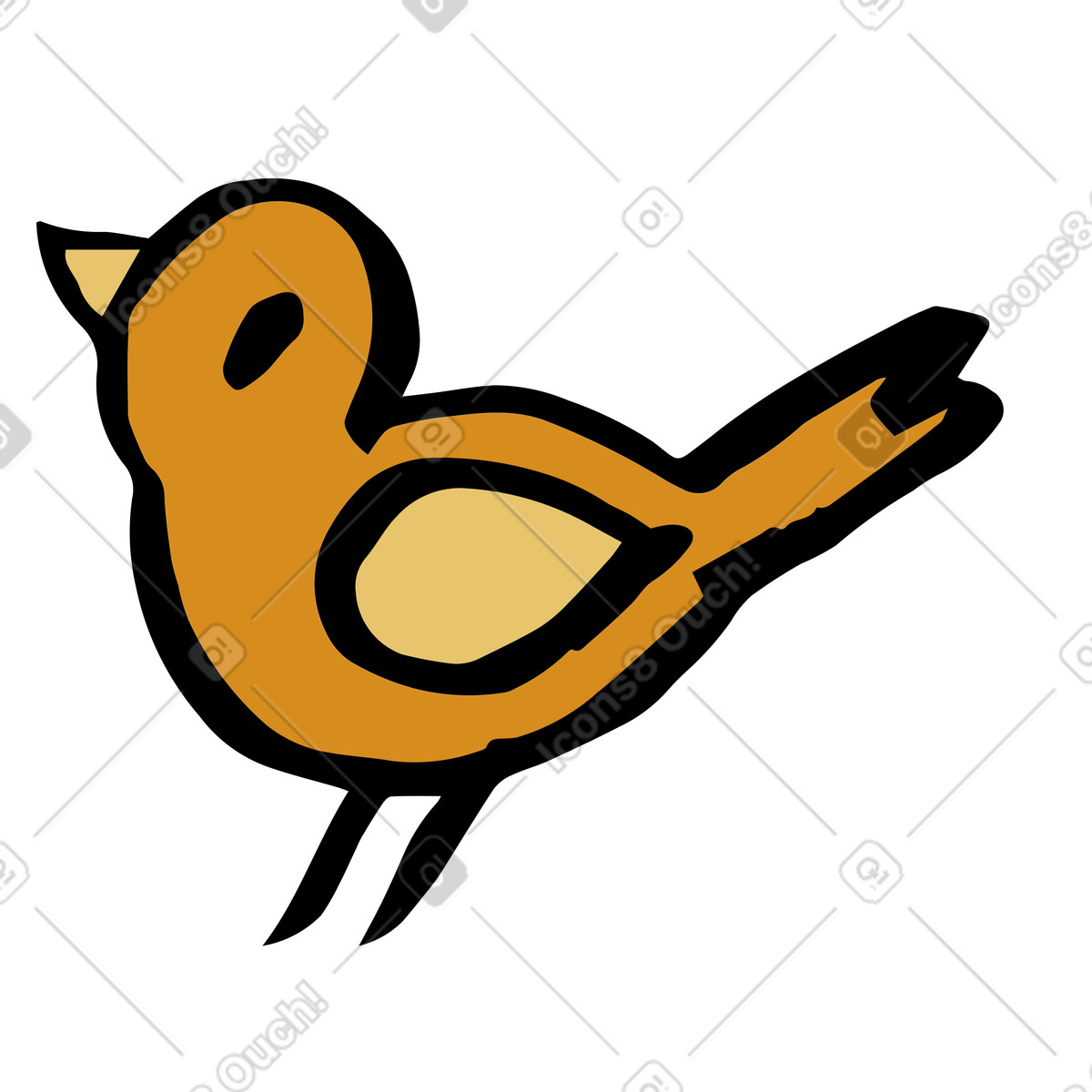 Ilustração de Pássaro laranja em no estilo Scandi para baixar em PNG, SVG