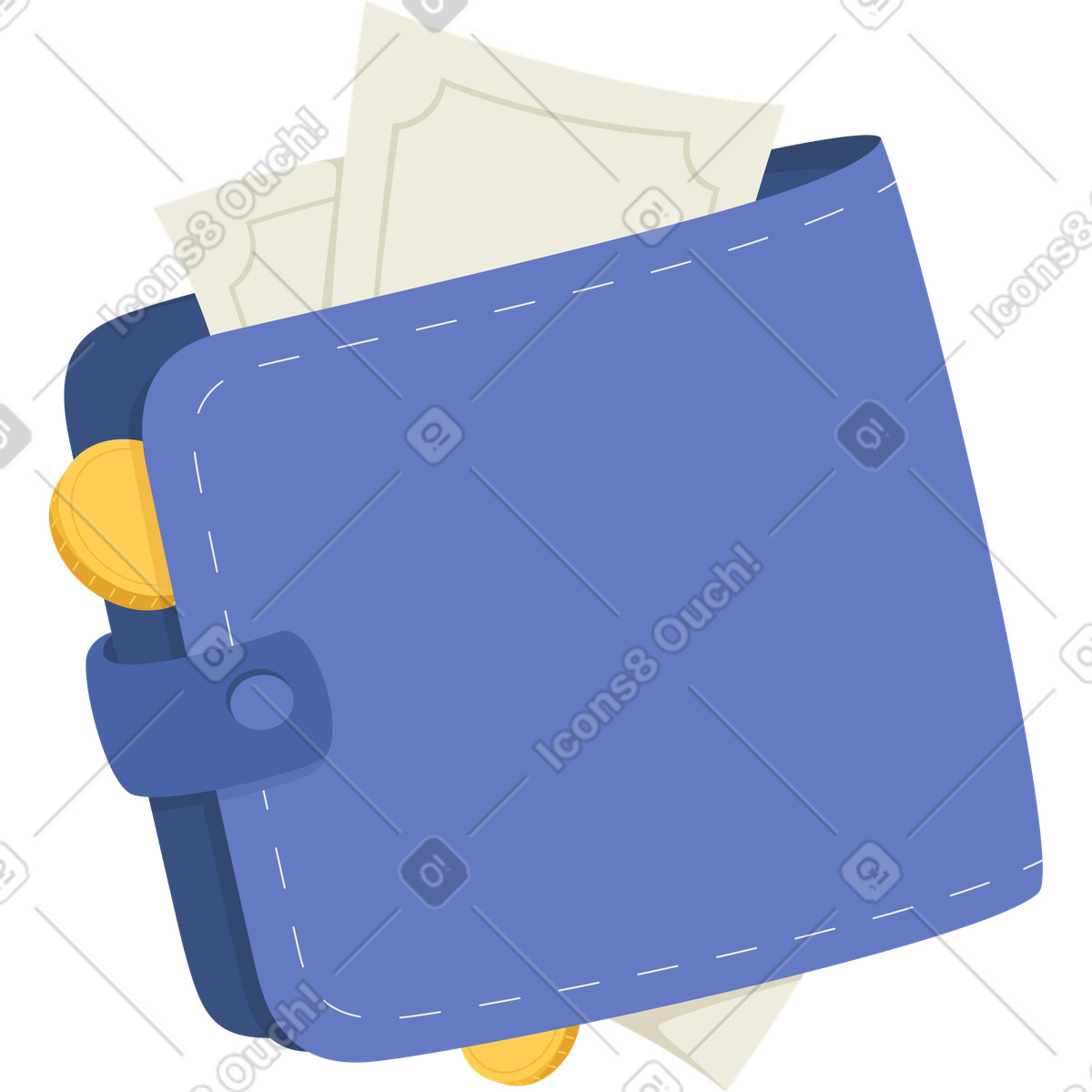 Ilustração de Carteira com dinheiro em no estilo Social para baixar em PNG, SVG
