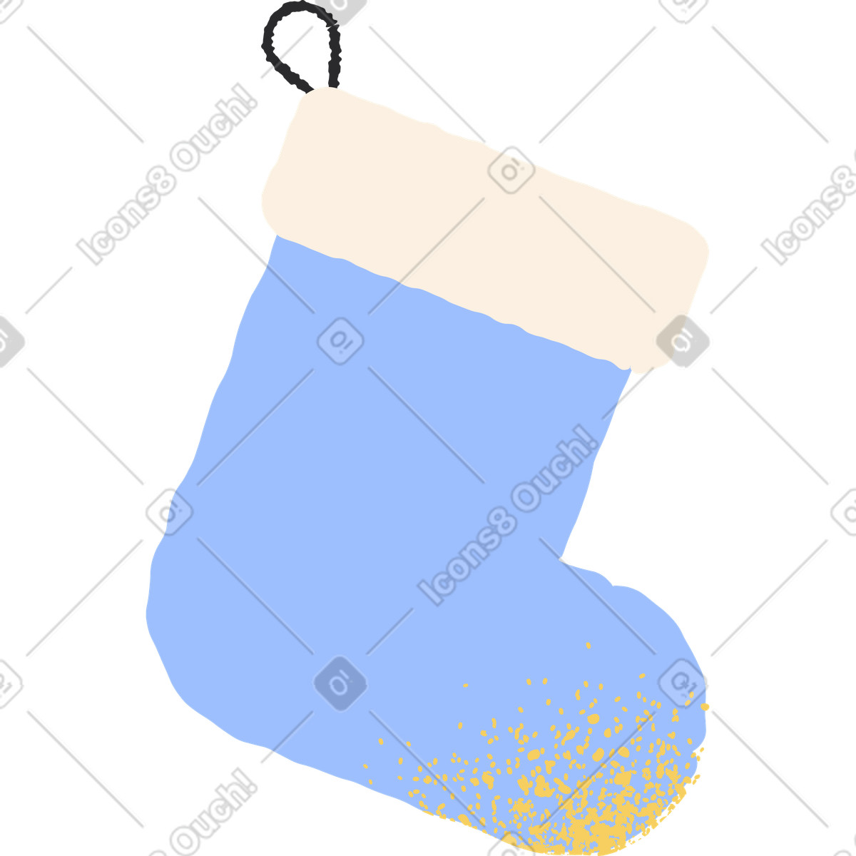 Ilustración Media azul en estilo Pablo a descargar en PNG y SVG