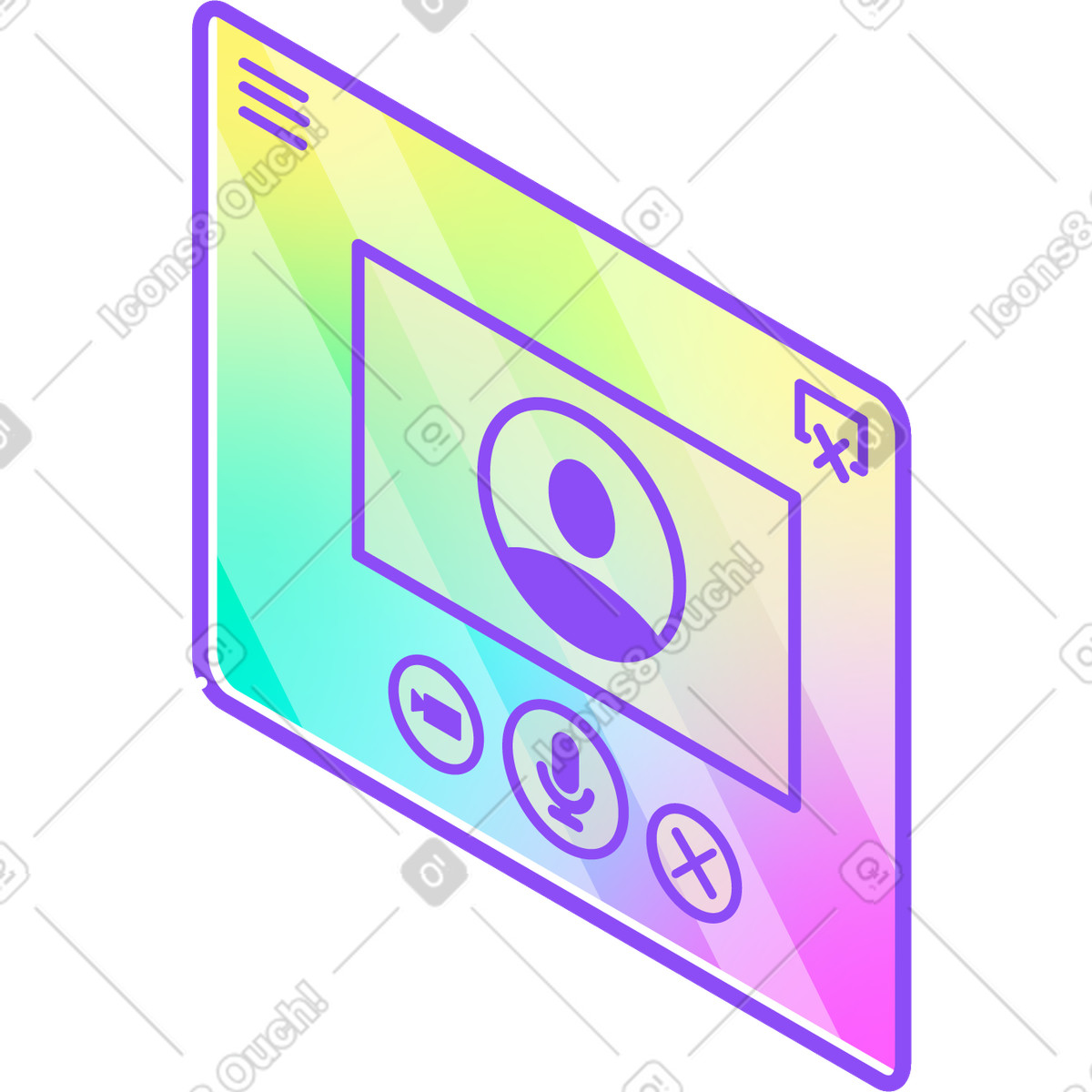 Finestra con il chiamante illustrazione in stile Holographic scarica in PNG, SVG