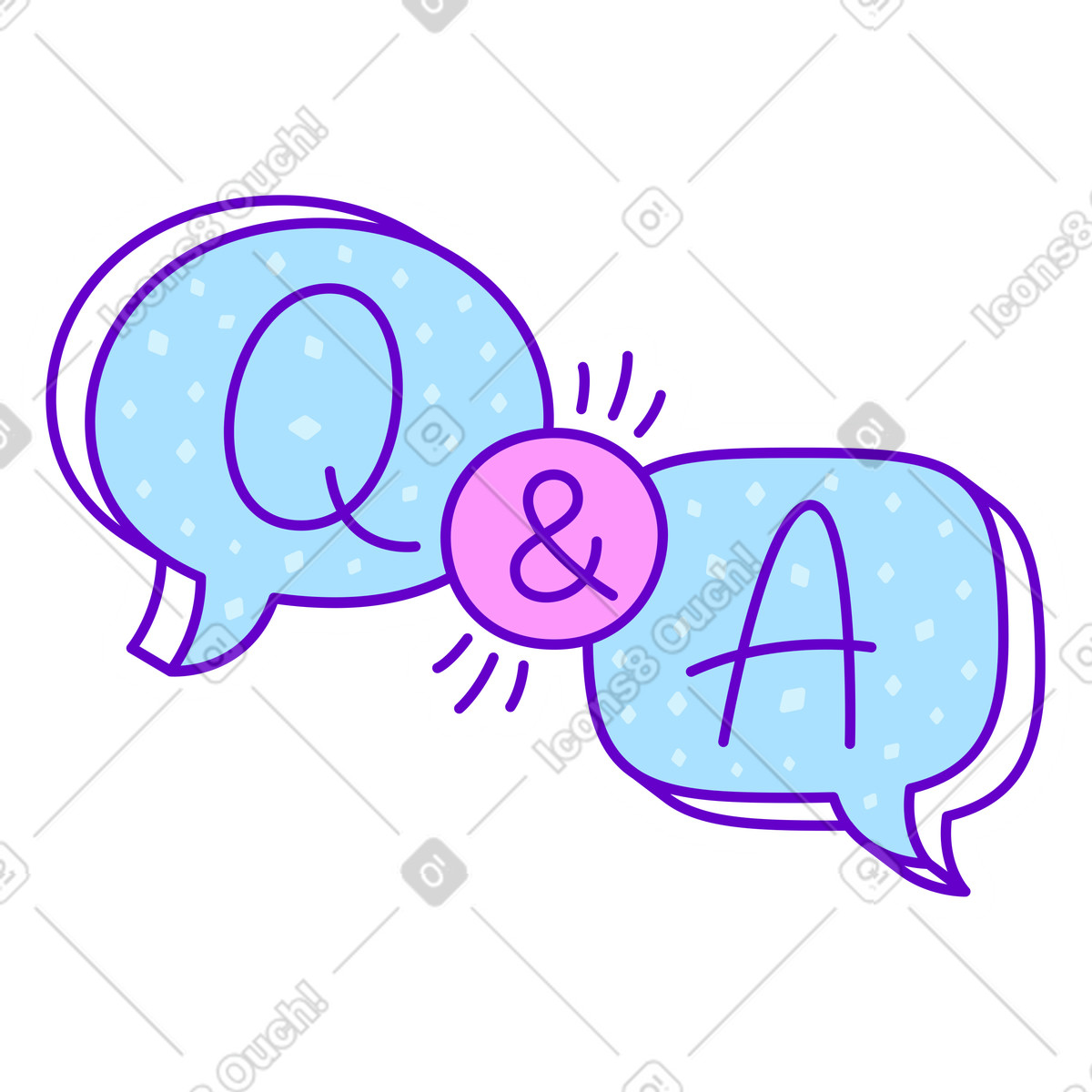 Lettering adesivo q&a punti testo illustrazione in stile scarica in PNG, SVG