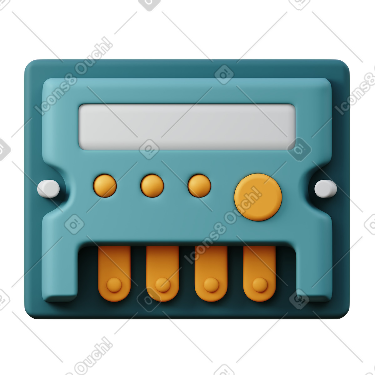 Turquoise electric meter-Illustration im 3D Sugary-Stil als Download in PNG, SVG