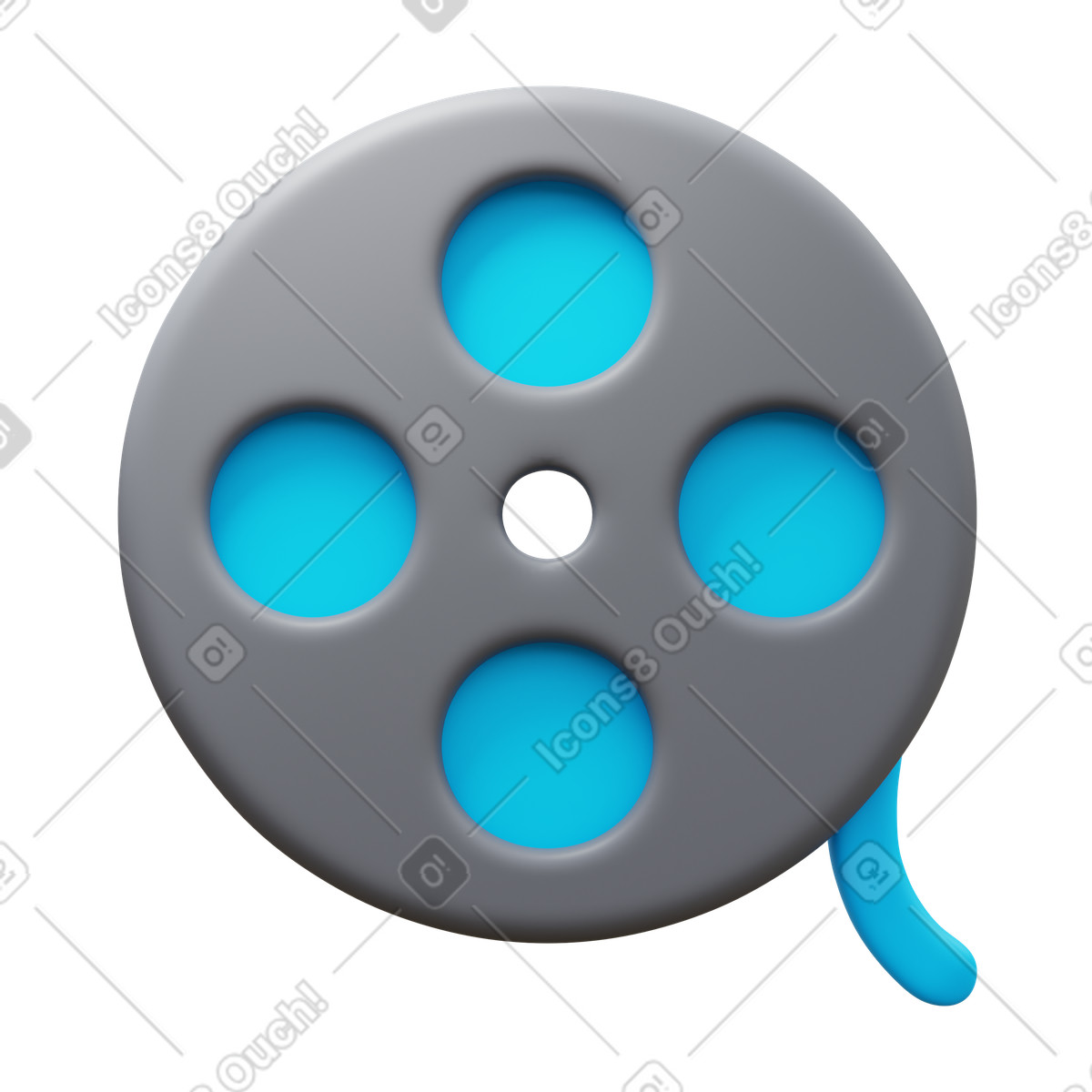 3D Fluency スタイルの Film reel のイラストをPNG、SVG形式でダウンロード
