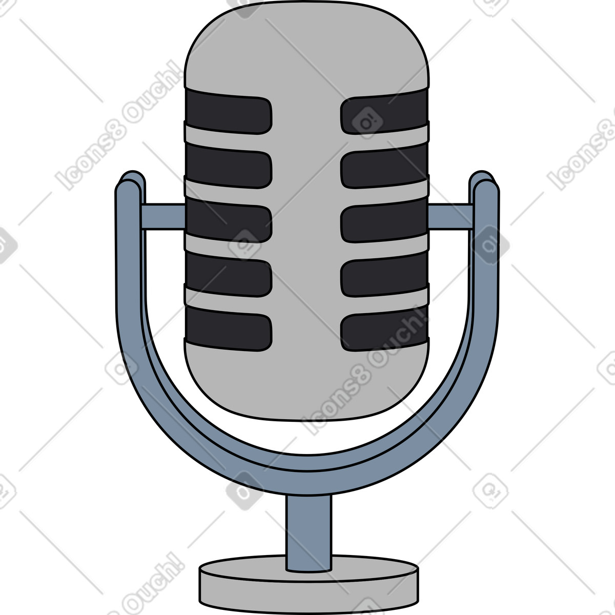 Illustration Microphone de table dans le style Kindy à télécharger aux formats PNG, SVG