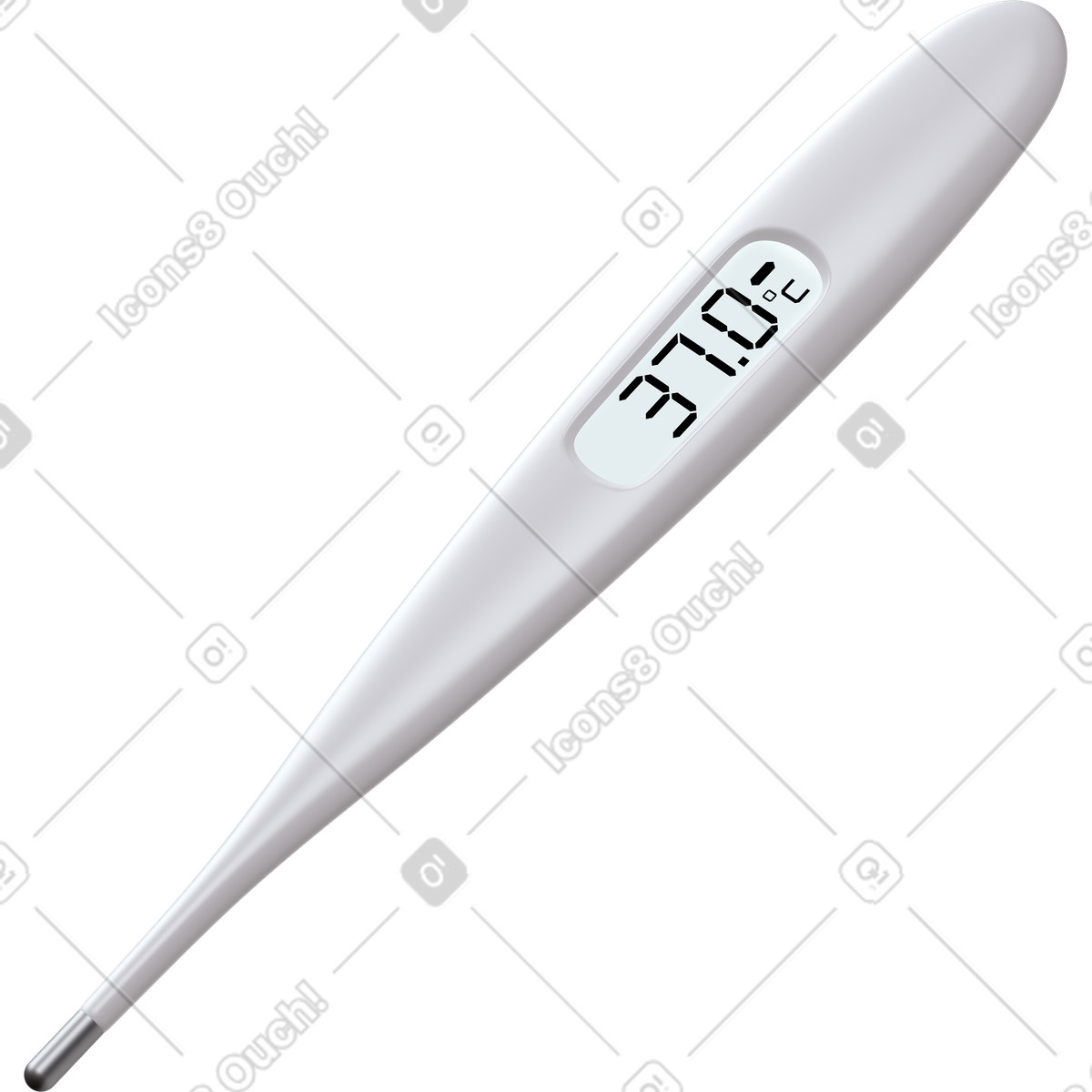 Thermometer showing 37 celsius illustration in 3D Business style download in PNG, SVG