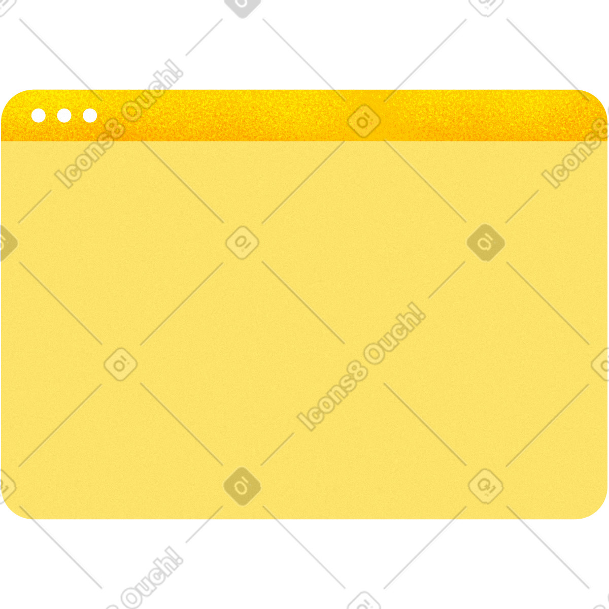Yellow browser window illustration in Willowy style download in PNG, SVG