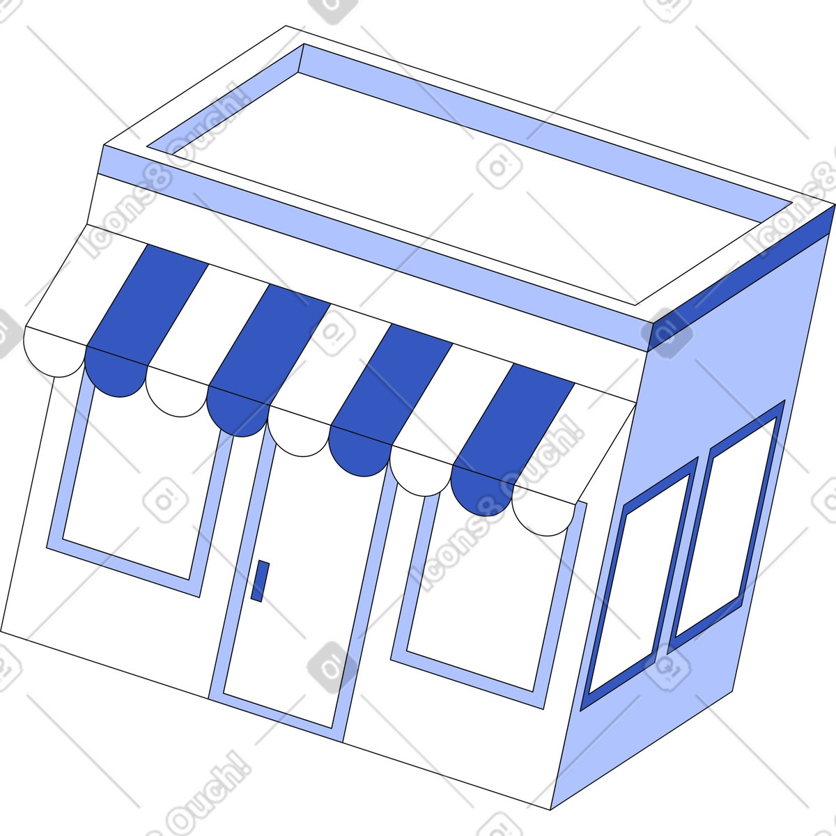 Ilustración Small store en estilo Techny a descargar en PNG y SVG