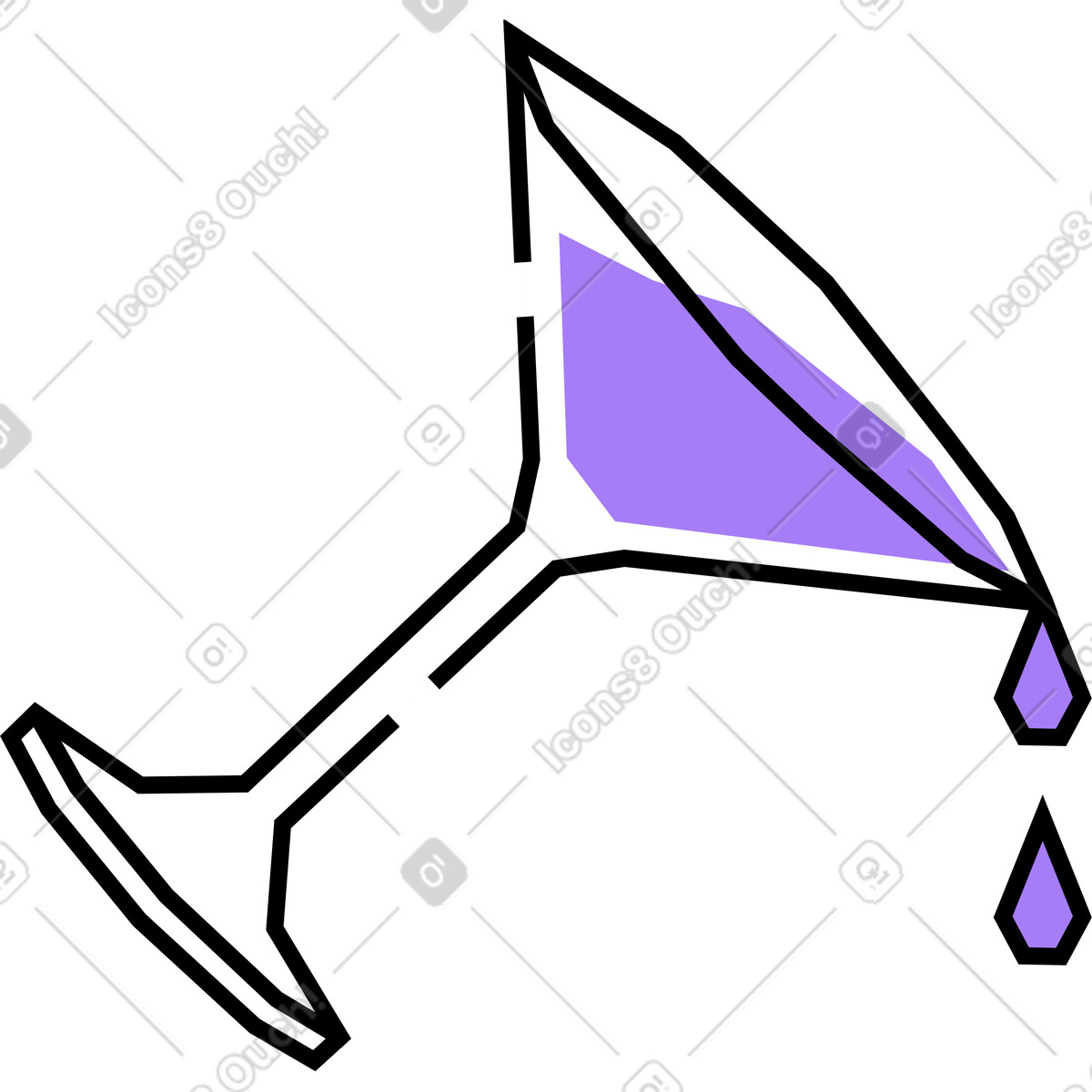 Ilustración Vaso con bebida servida en estilo Amethyst a descargar en PNG y SVG
