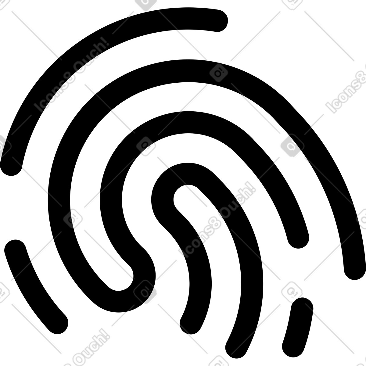 Fingerabdruck-Illustration im Memphis-Stil als Download in PNG, SVG
