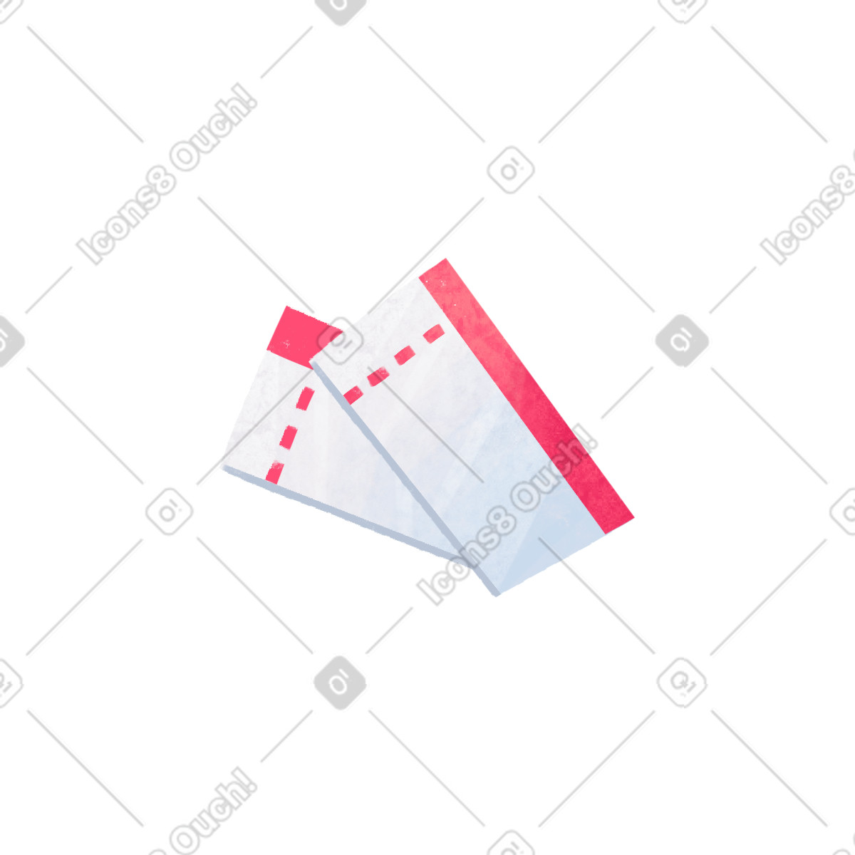 Two airline tickets-Illustration im Bonbon-Stil als Download in PNG, SVG