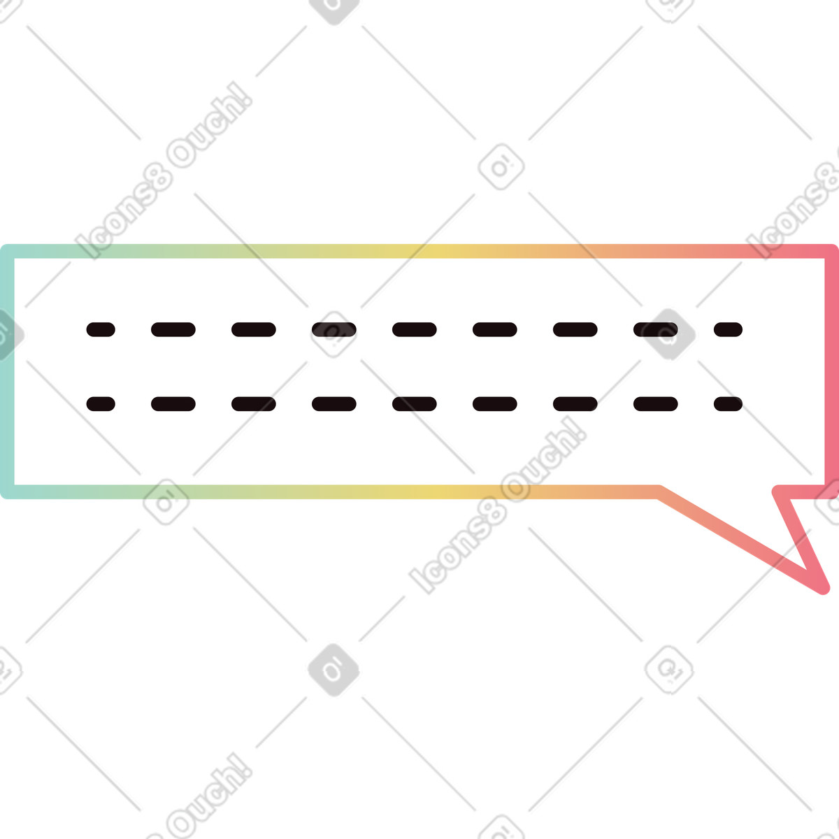 Ilustración Burbuja rectangular con texto en estilo Delight a descargar en PNG y SVG