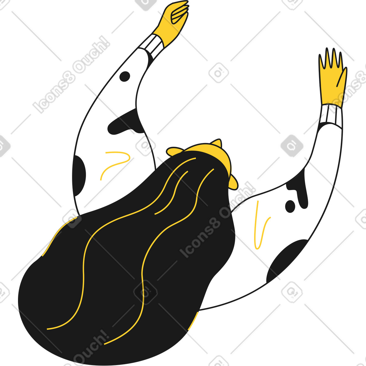 Ilustração de Menina inclinada para frente em no estilo Taxi baixar em PNG, SVG