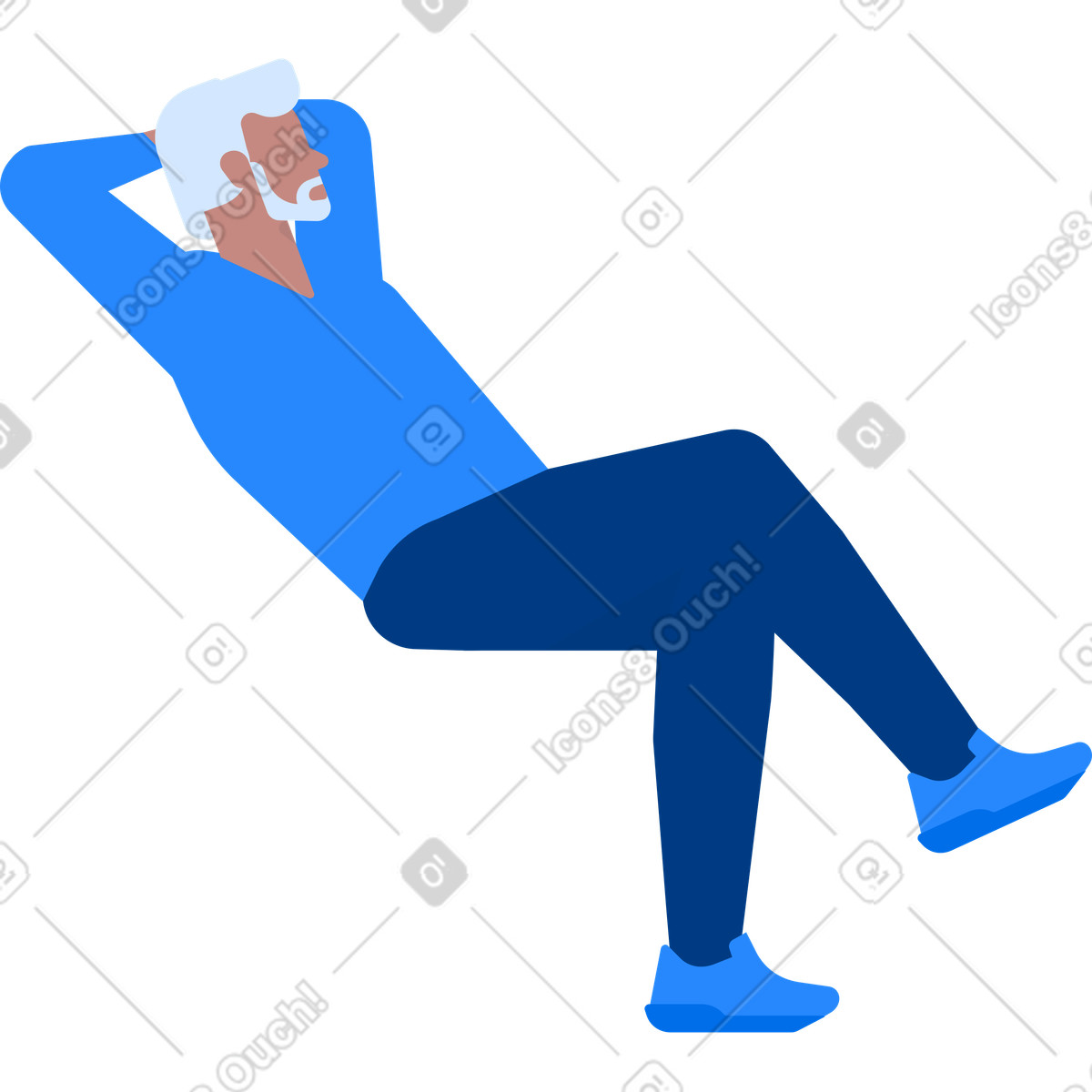 Man sitting illustration in Urban style download in PNG, SVG